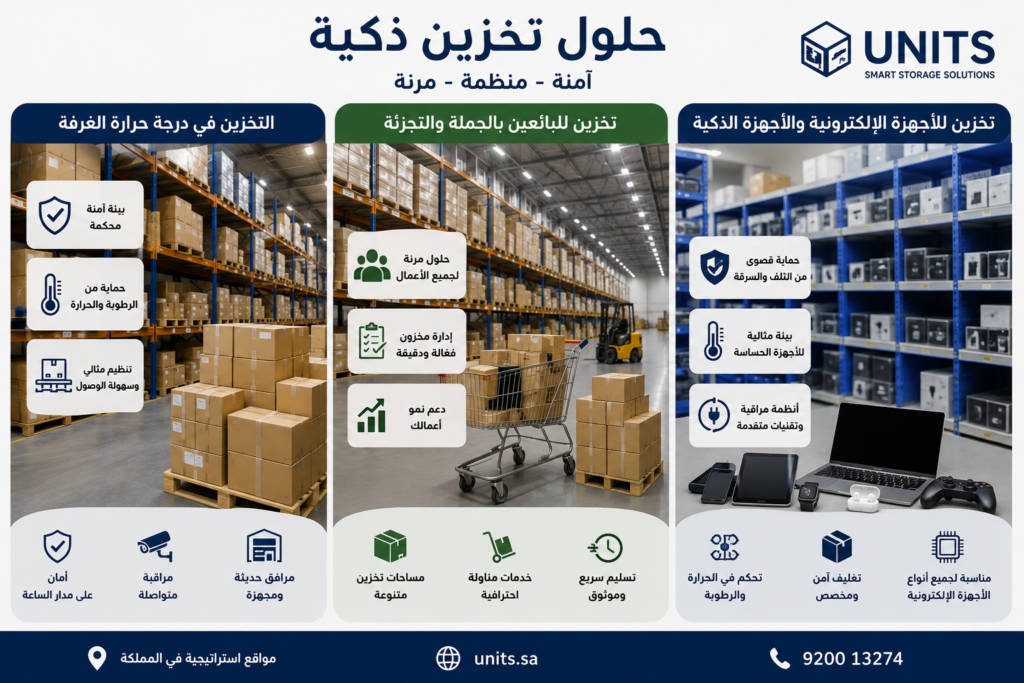 حلول التخزين الحديثة في السعودية: دعم متكامل لصناعة الأزياء والمناسبات ومستلزمات التنظيف